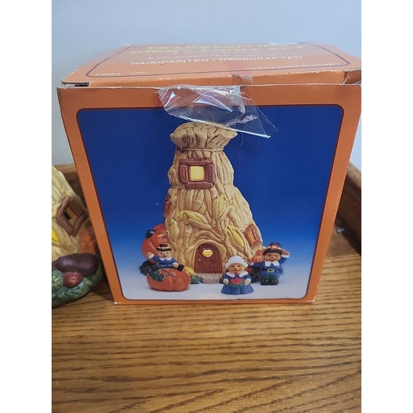 J.S.N.Y. Fine Ceramic Thanksgiving Night Light Set w/ 3PCS Figurines & Box Rare - Picture 9 of 10